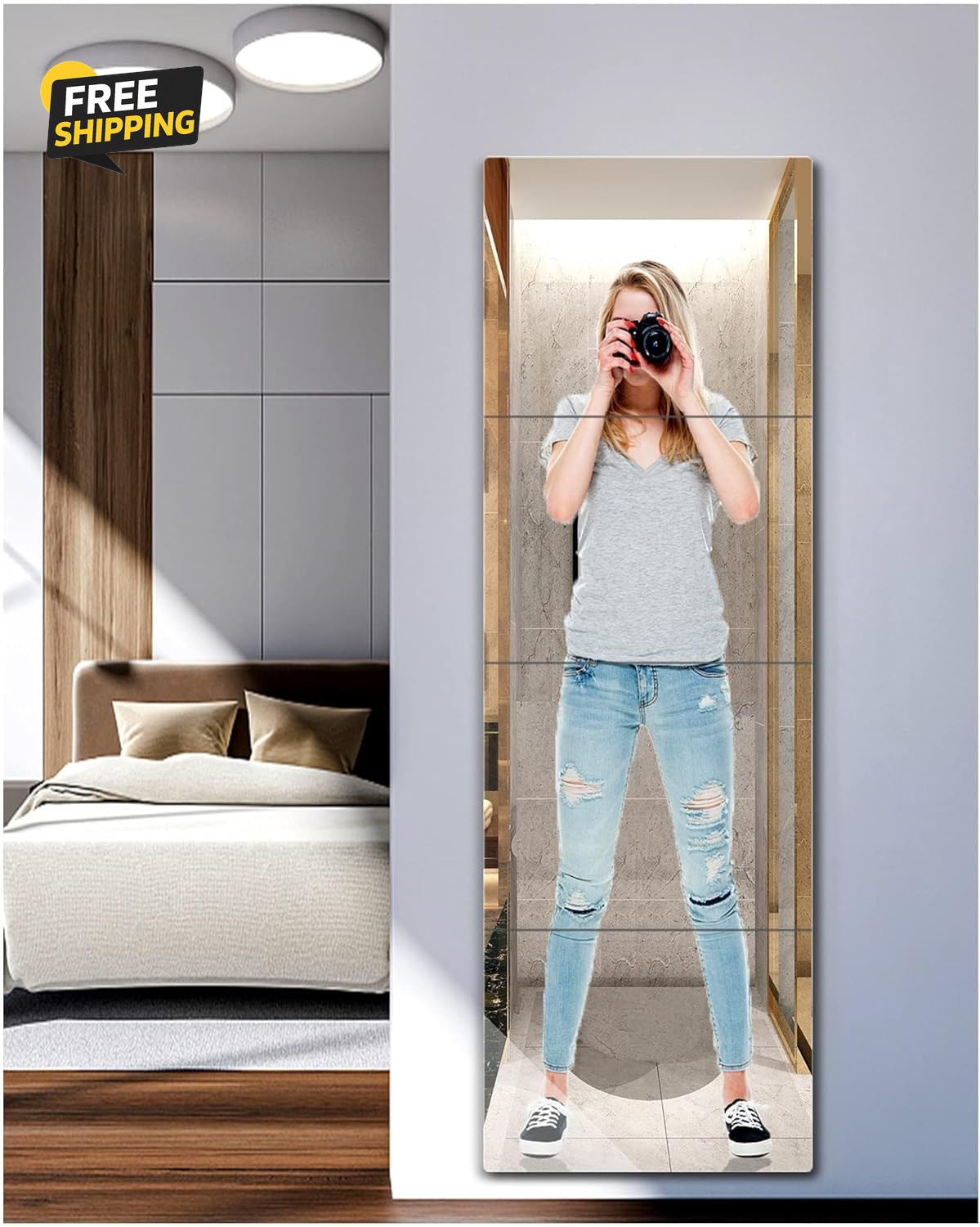Full Length Mirror for Wall Mounted, over the Door Mirror