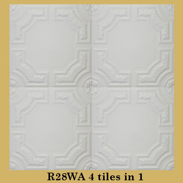 Glue Up Ceiling Tiles Easy Installation R28AW White Bundle of 8pcs SUPER SALE!!