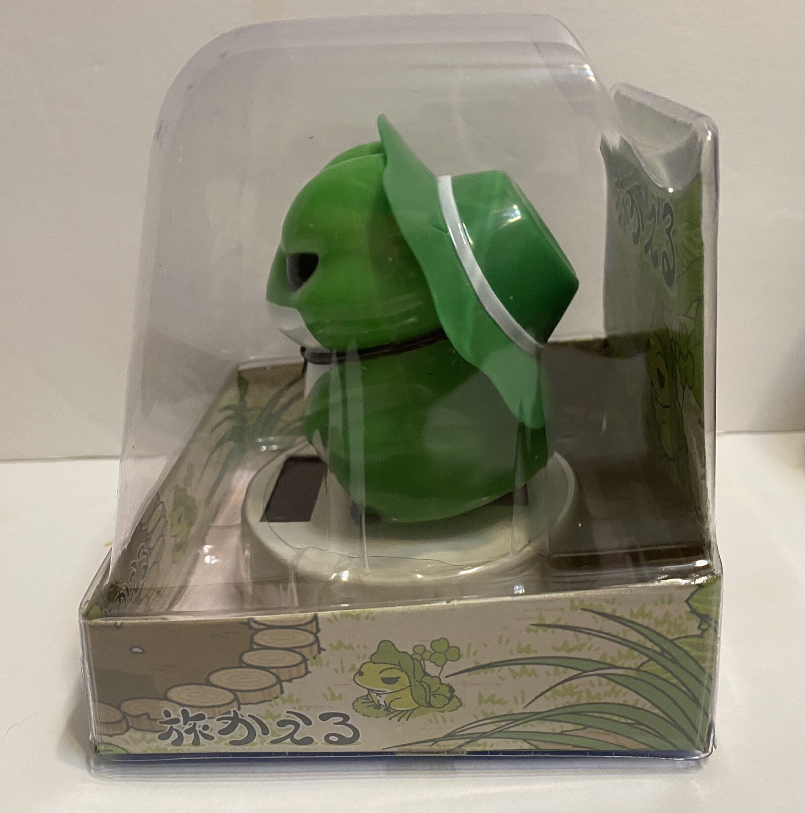 Solar Dancing Green Frog Wear Hat Holding clover Bobble Toy USA Seller!!