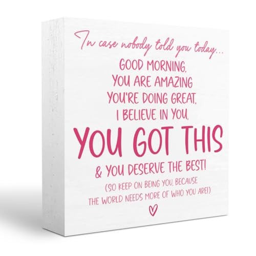 Pink Office Decor, Inspirational Awareness Positive Affirmation Sign Wooden