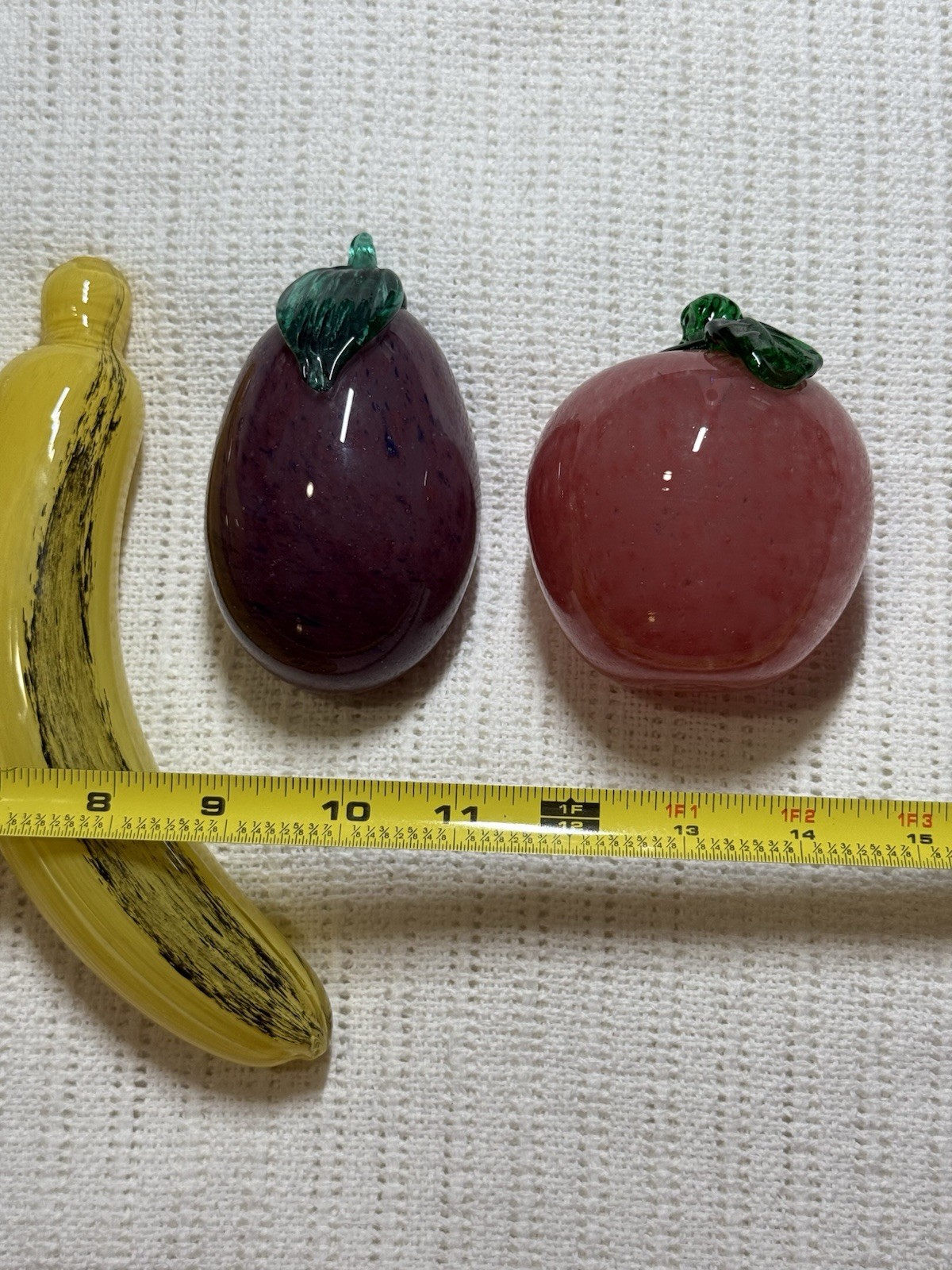 VTG Italian Glass Fruit 5 Pieces Apple Plum Banana Pear Lemon *READ