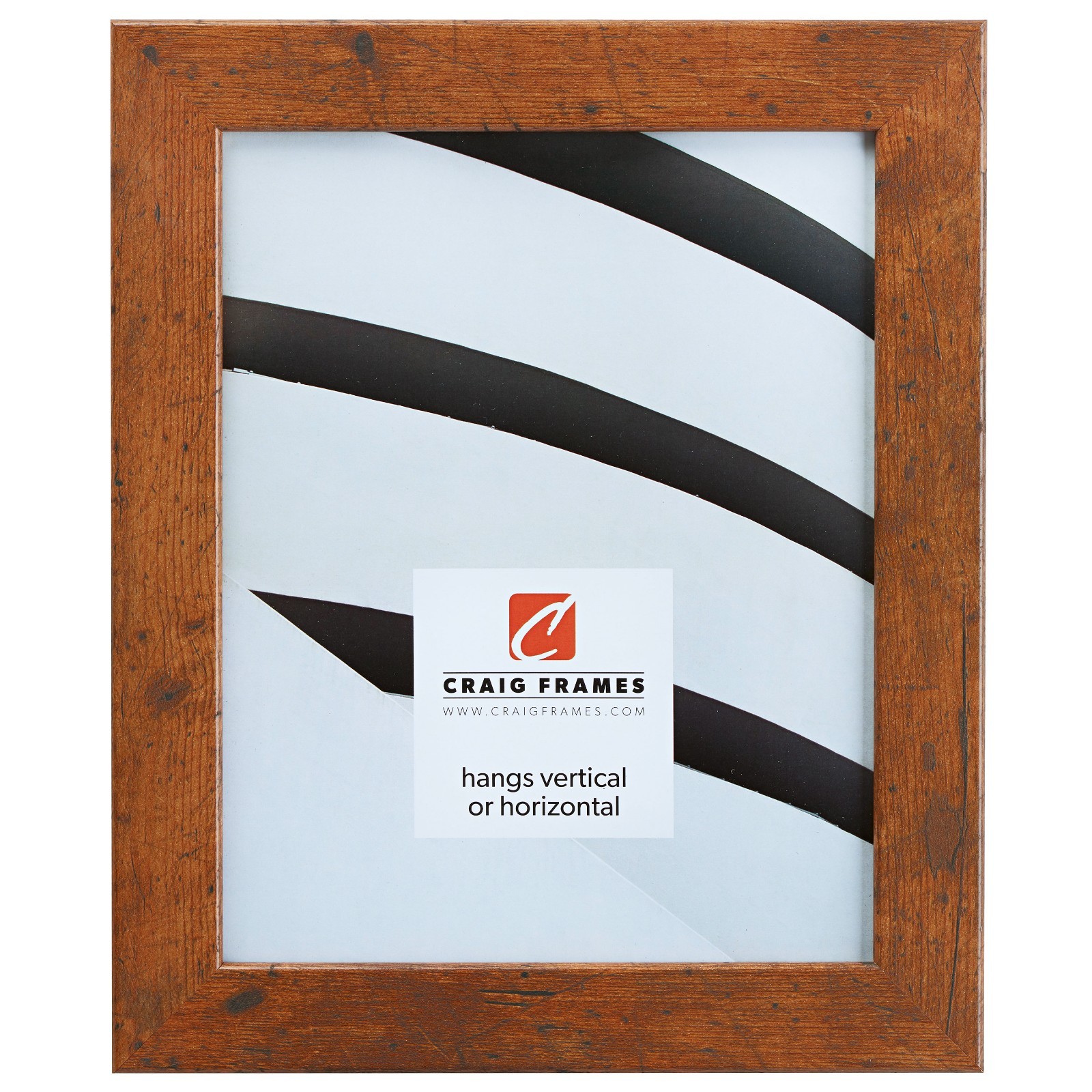 Craig Frames Bauhaus, 1.25″ Modern Rustic Light Walnut Brown Picture Frame
