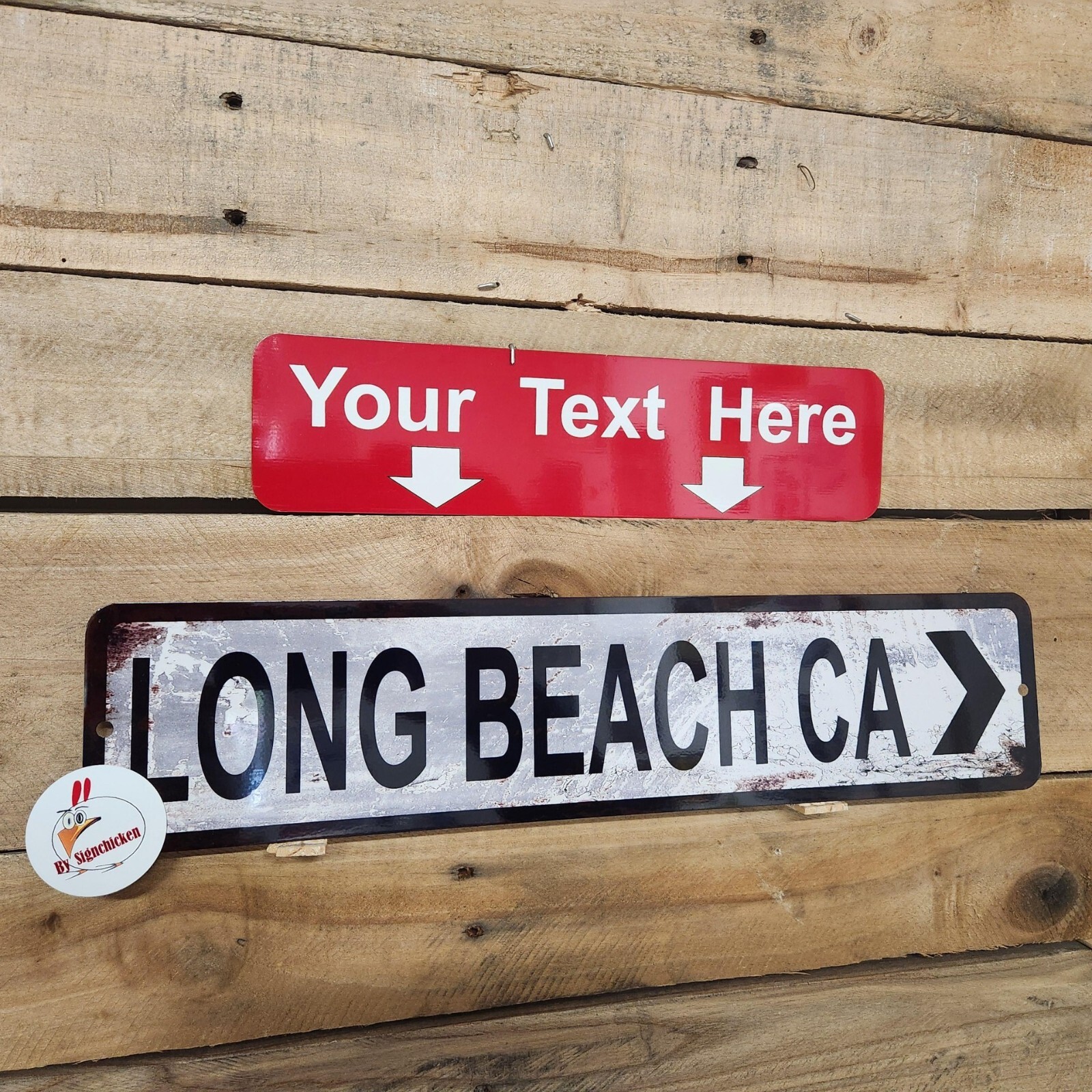 CUSTOM MADE DIRECTIONAL SIGN, YOUR TEXT HERE, 4″ X 18″ aluminum sign