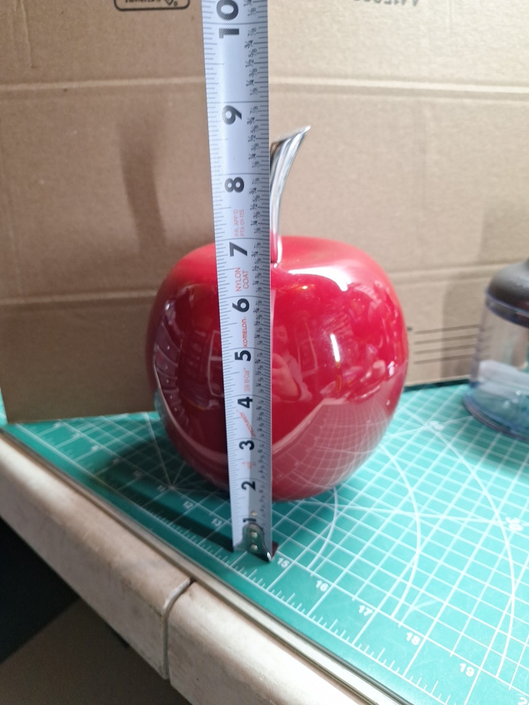 X Large 9in Red Aluminum Decorative Apple