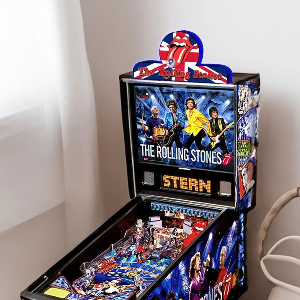 Rolling Stone Pinball Topper 3D Print LED Light Box With Iconic Lips-And Tongue