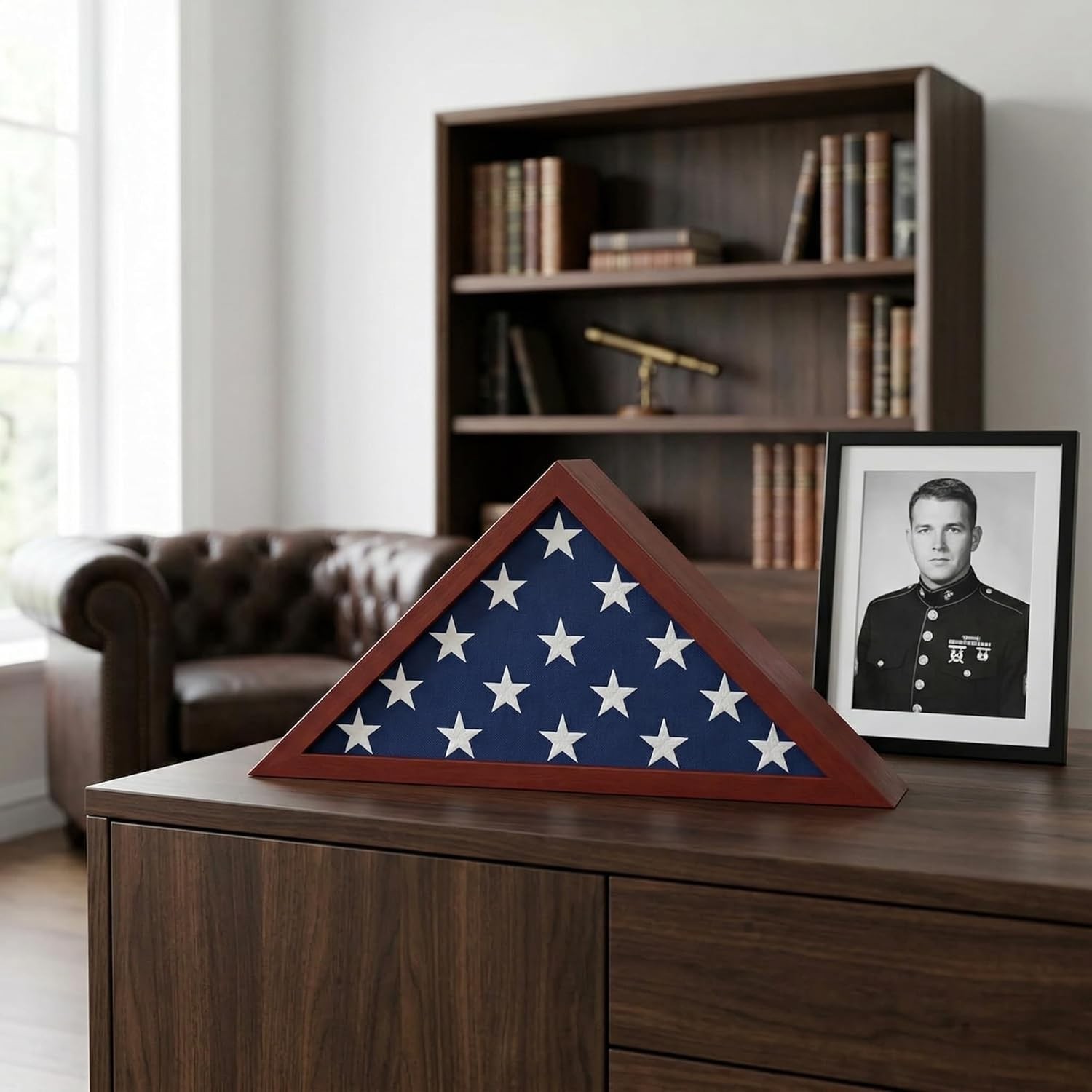 Americanflat Large Flag Display Case – Fits Folded 5×9.5 Burial Flags –