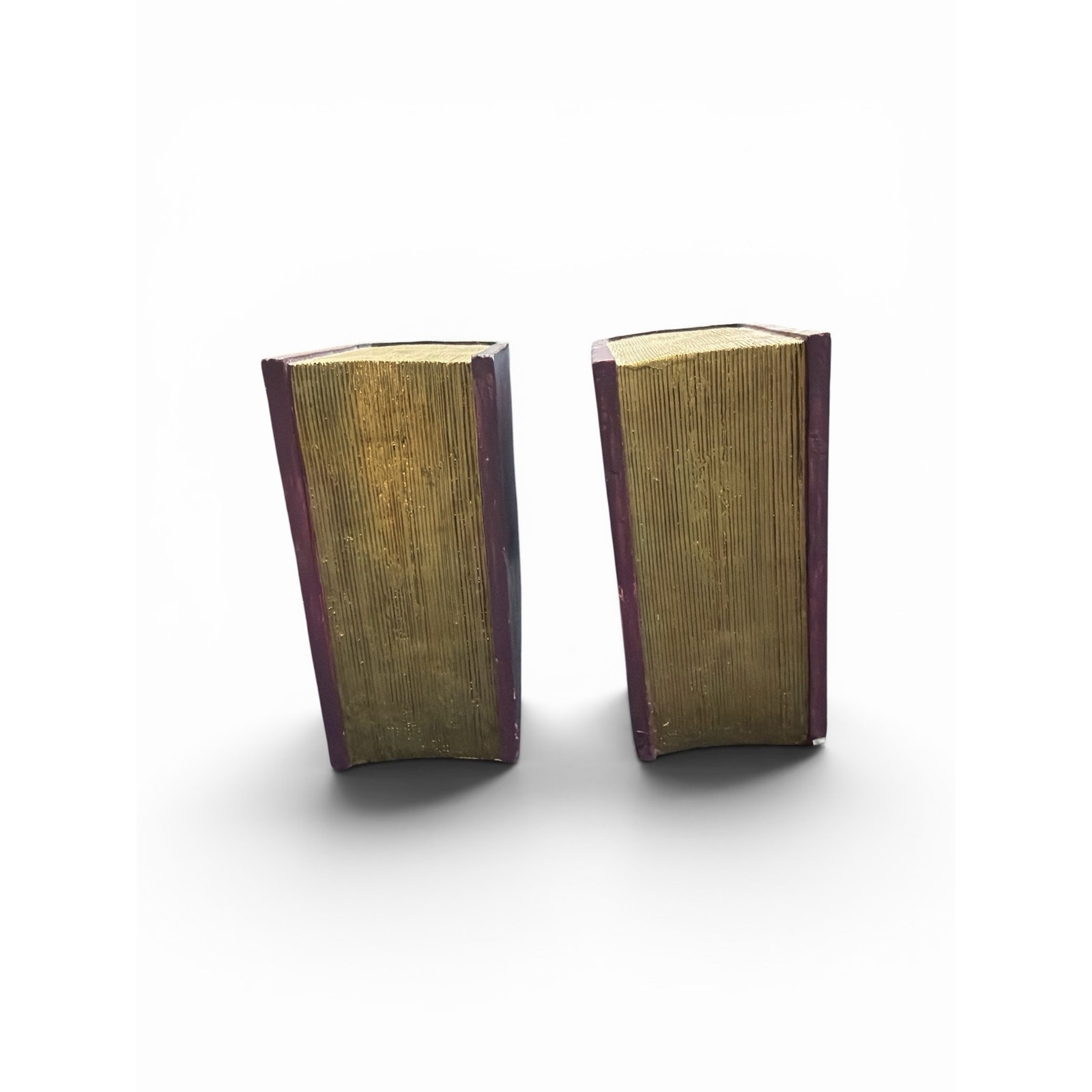 Vintage Faux Book Bookends Pair | Decorative Library Bookends