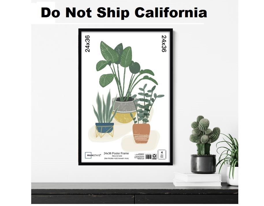 Mainstays 24×36 Basic Black Poster Frame Free & Fast Shipping Black poster frame