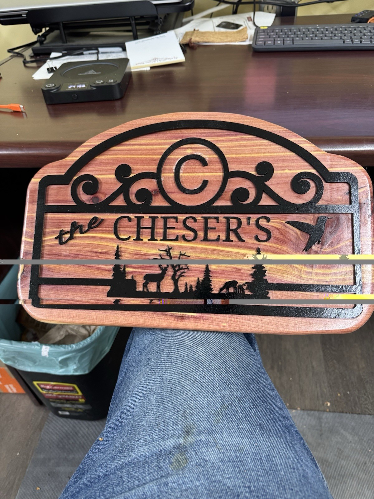 Cedar Established Plaque Wood Sign