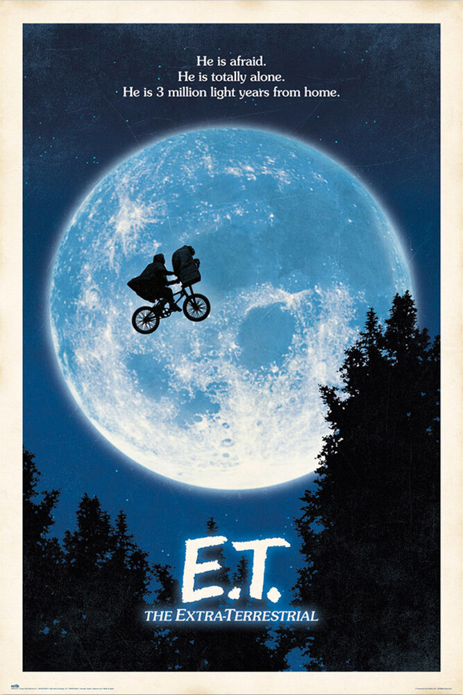 E.T. – Movie Poster (Regular Style – ET, Bicycle & Moon) (Size: 24″ x 36″)