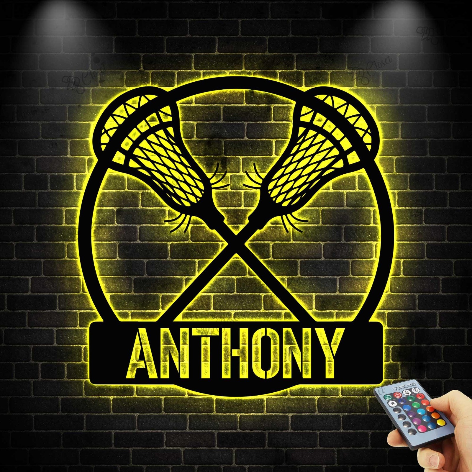 Custom Lacrosse Sticks LED Sign Sports Room Decor Gift for Kids