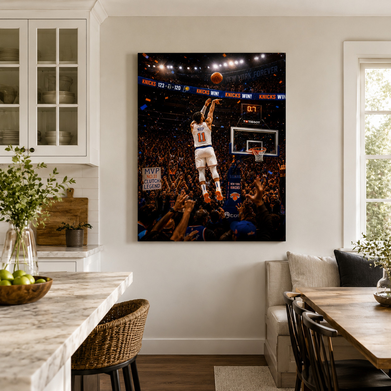 MVP No.11 New York Basketball Inspired Canvas Wall Art Clutch Shot Sports Poster