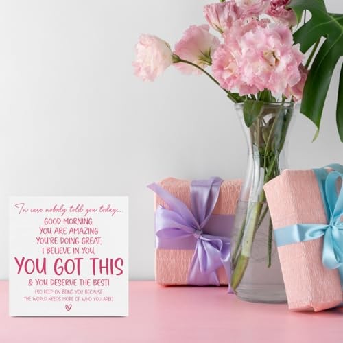 Pink Office Decor, Inspirational Awareness Positive Affirmation Sign Wooden
