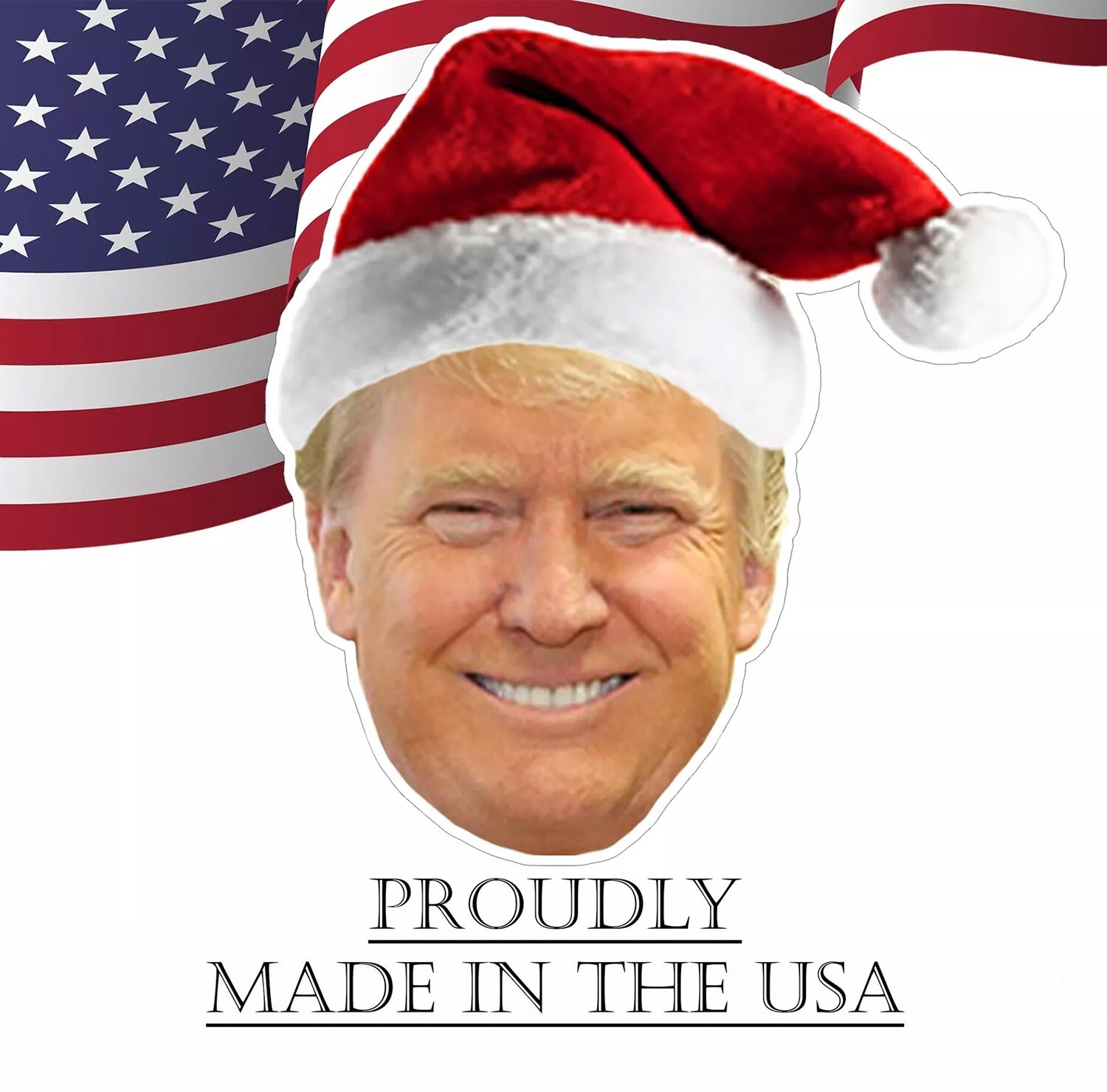 Funny Trump Santa Hat Yard Sign With 2 Stakes President Donald Trump XMAS Decor