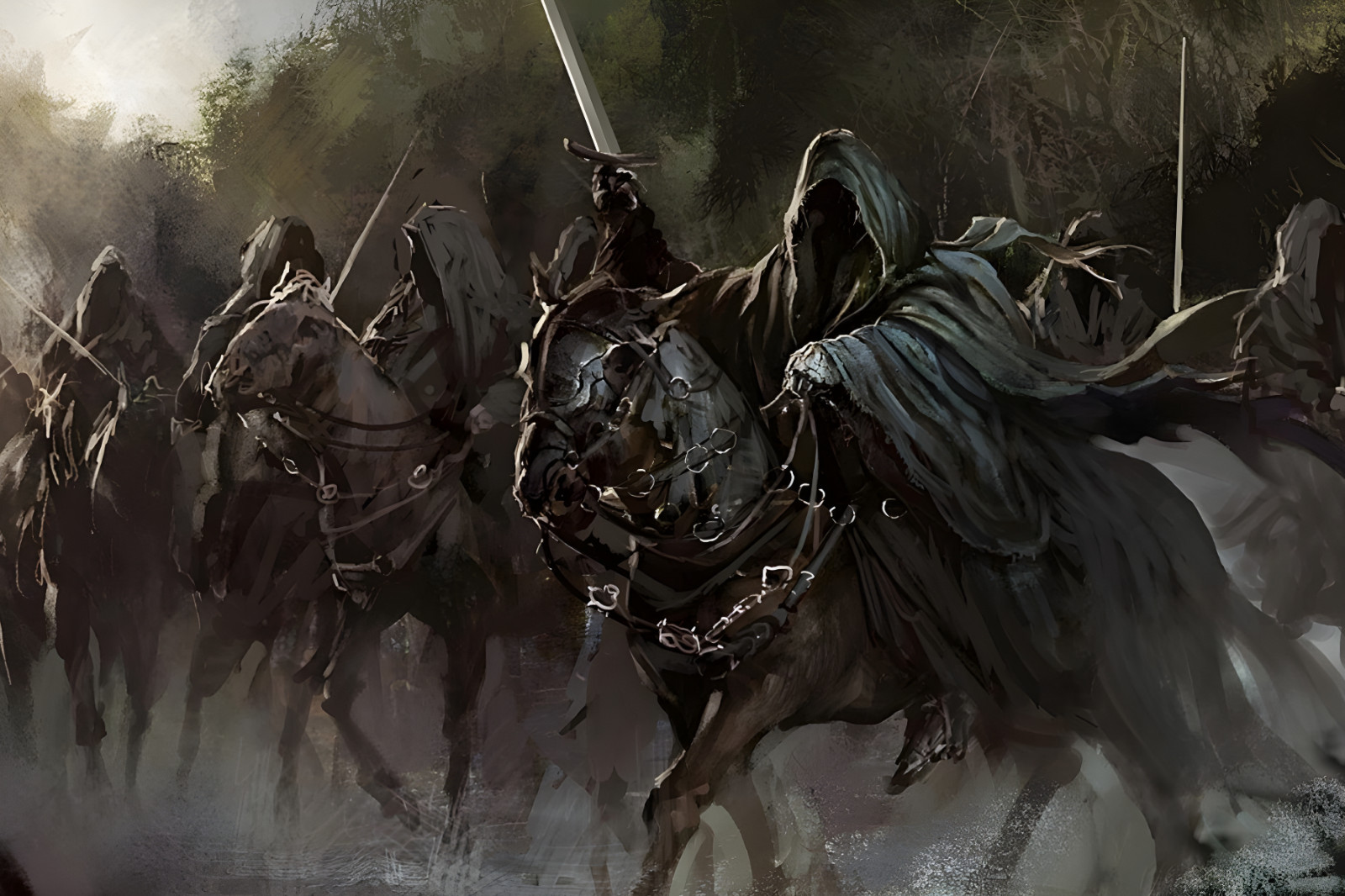 New Lord Of The Rings Nazgul Ring Wraiths Framed Canvas Wall Art Painting Print