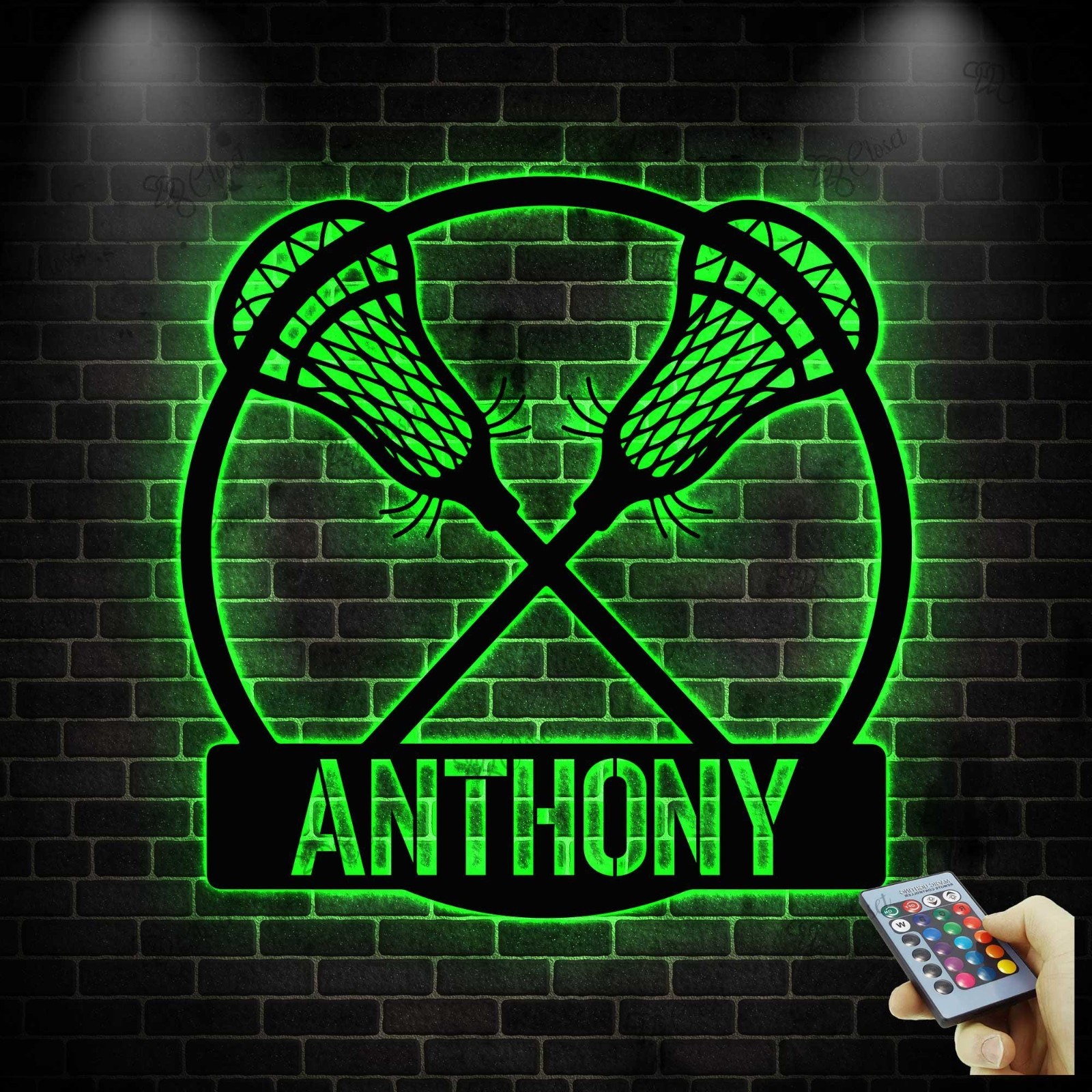 Custom Lacrosse Sticks LED Sign Sports Room Decor Gift for Kids