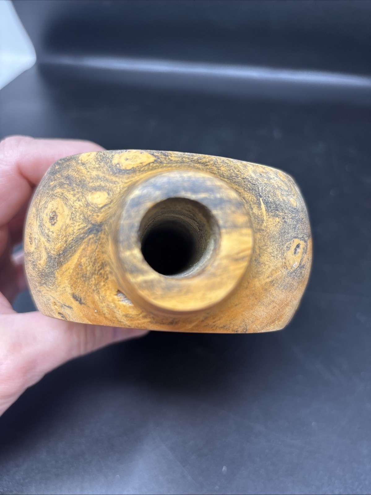 Wood Vase Wood Home Decor Unknown Wood Kind 6.75” Tall Signed