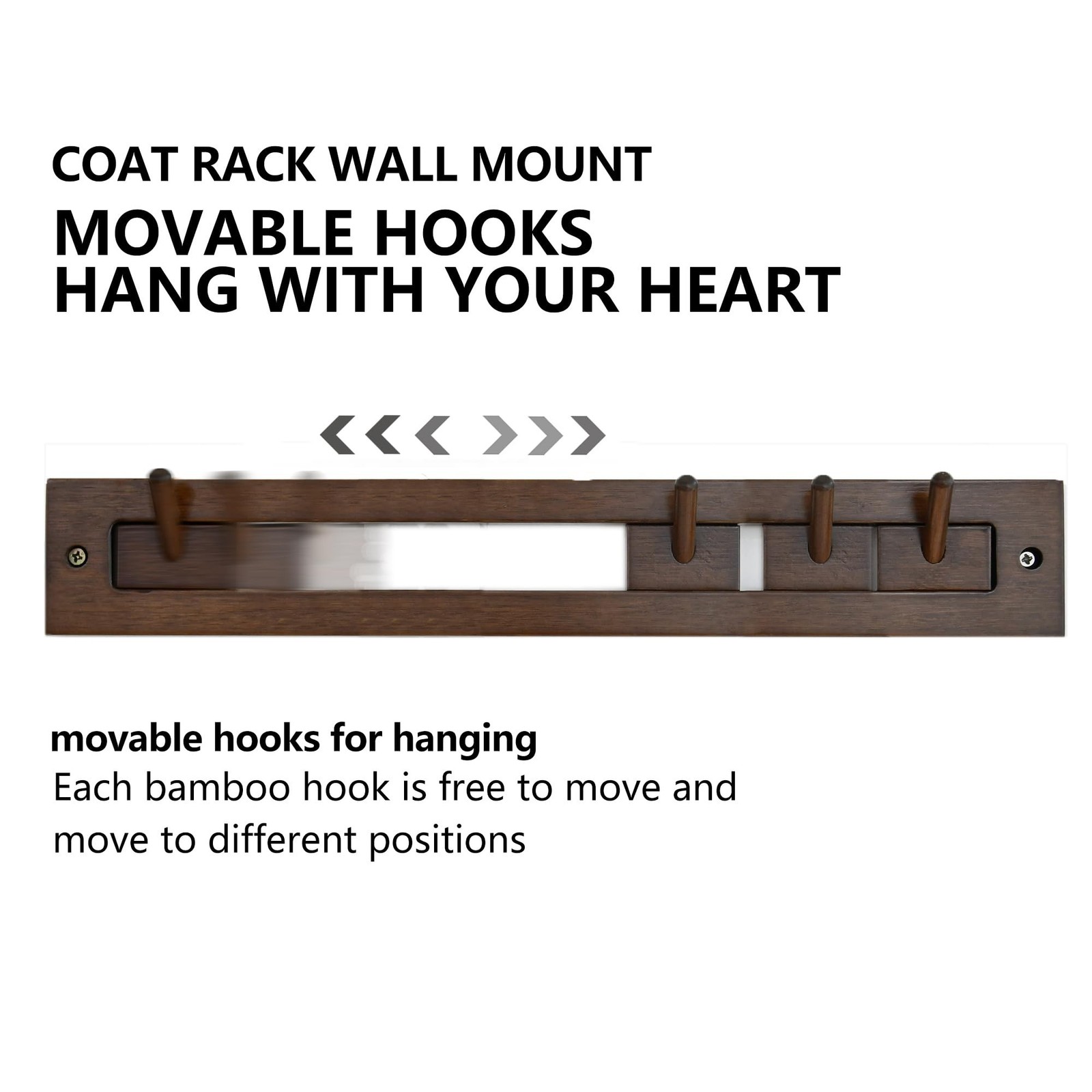 coat rack wall mount,Wall Coat Rack with 4 Movable Hooks,backpack hanger for …