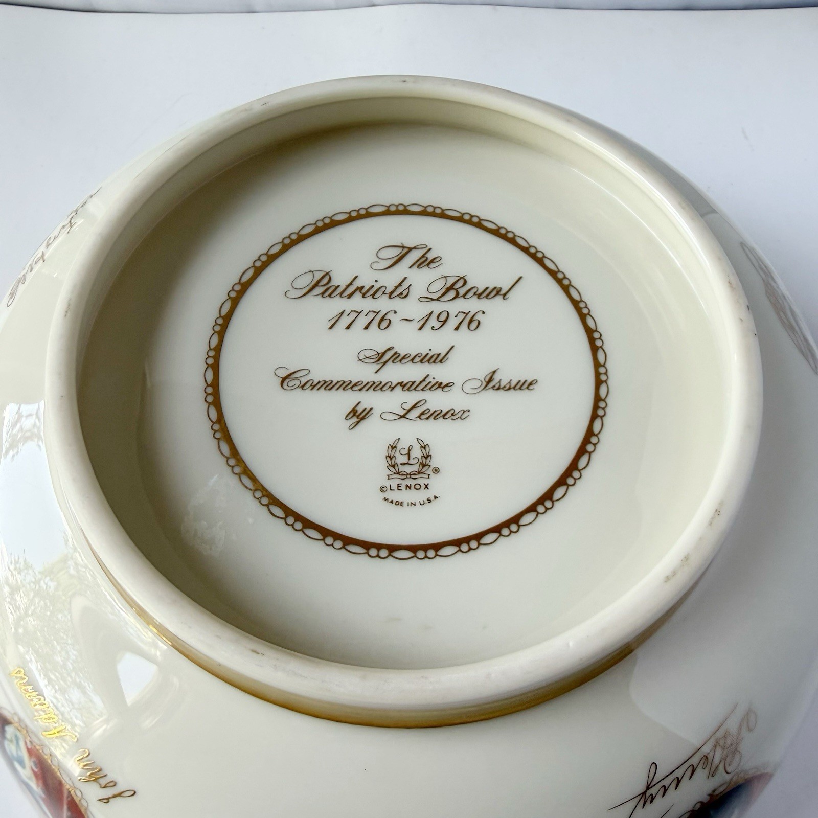 Vintage Lenox United States Patriots Portraits Gilt Rim Decorative Bowl
