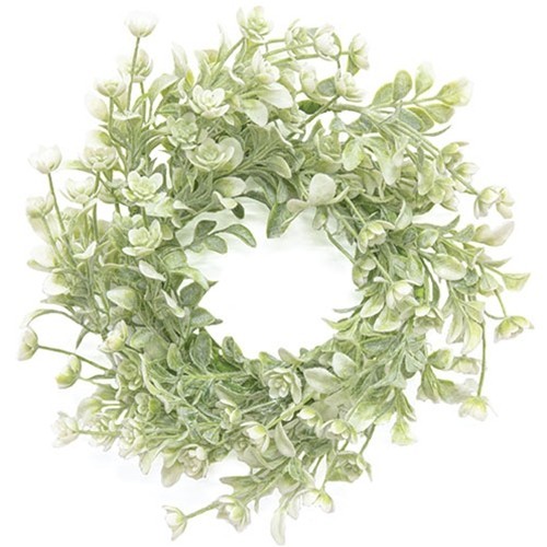 New Farmhouse Dusty Green BUDS CANDLE RING Chic 3.5″x8″-10″ Cottage Chic Shabby