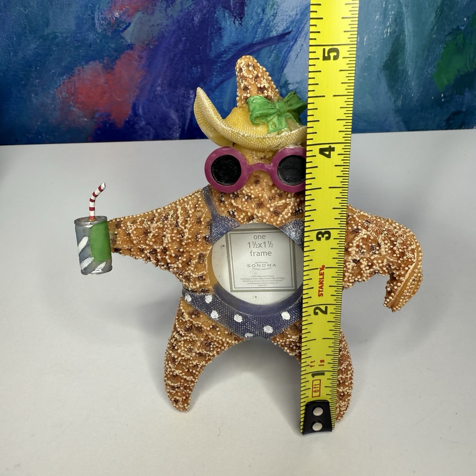 Tiny Starfish in a Bikini Photo Picture Frame 1.5” x 1.5” Beach Novelty Vacation
