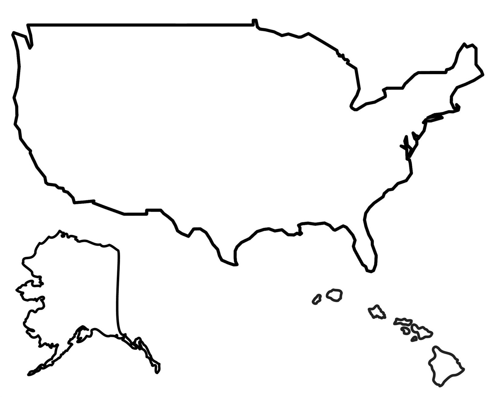 USA Whole Country Blank Map GLOSSY POSTER PICTURE PHOTO PRINT BANNER 12109