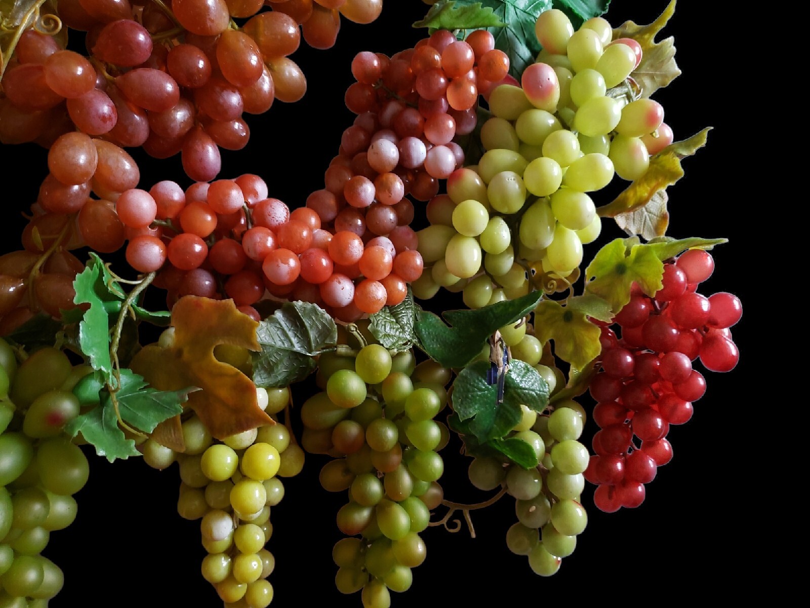 Lot 13 Rubber Grape Clusters Vtg Faux Decorative Crafts 6 To 8″ Length READ