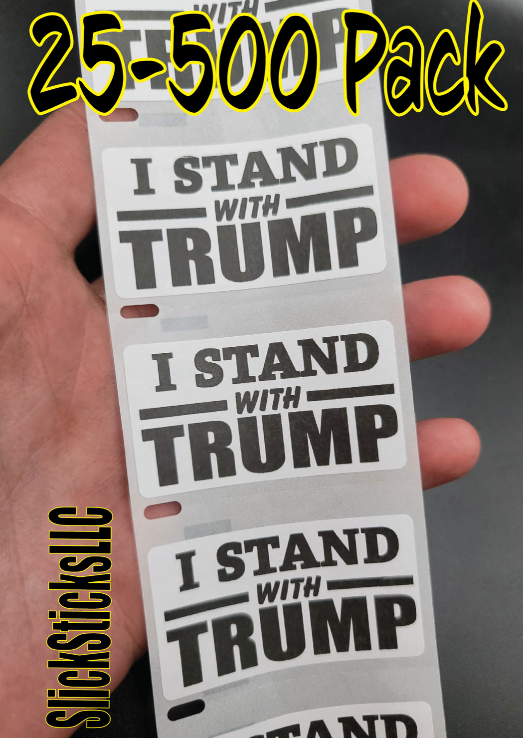 ”I STAND WITH TRUMP” 25-500PCS stickers labels decals donald innocent free isn’t