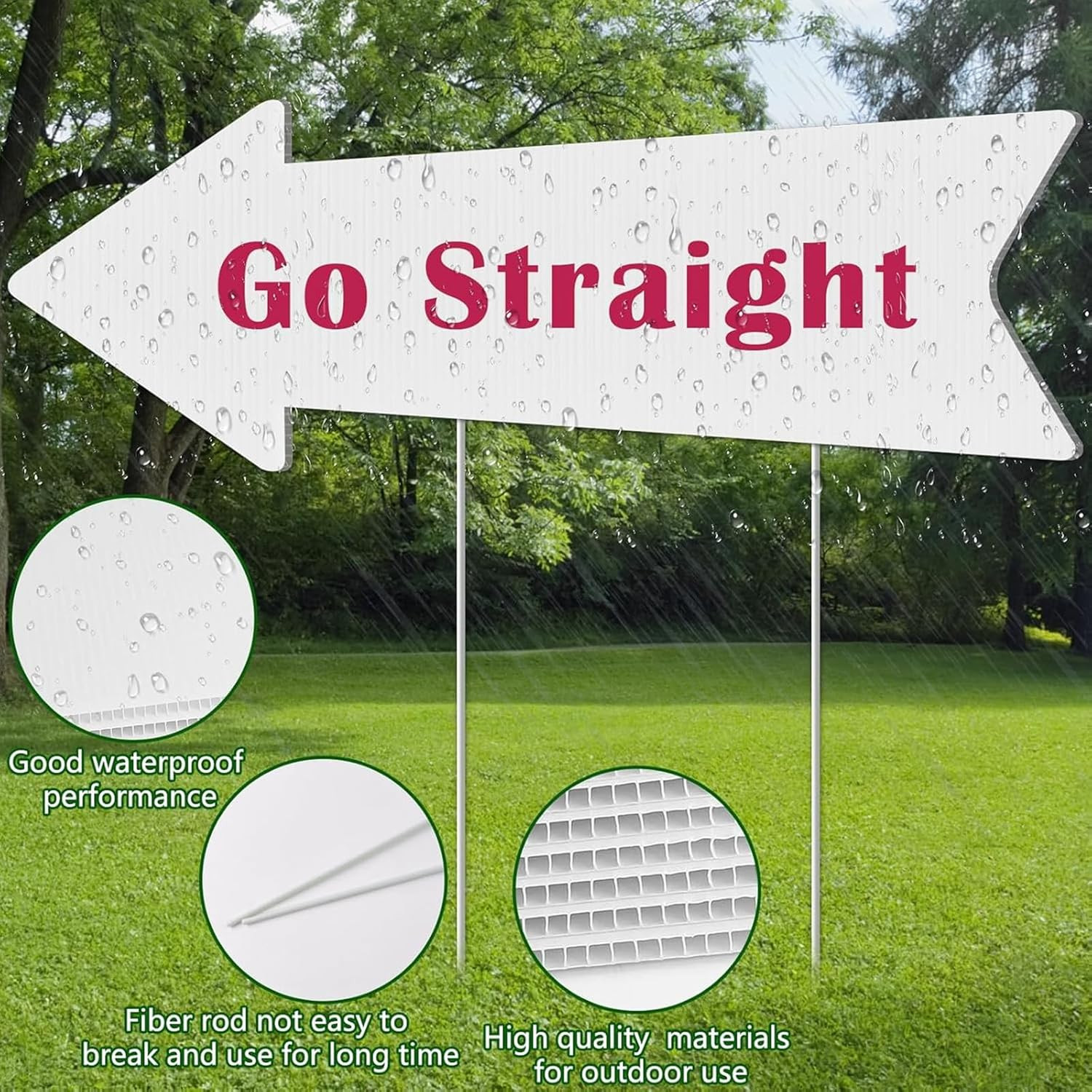 Blank-Arrow-Signs Bulk with Stakes 3 Pack 17 X 6 Inches Wedding Directional Yard