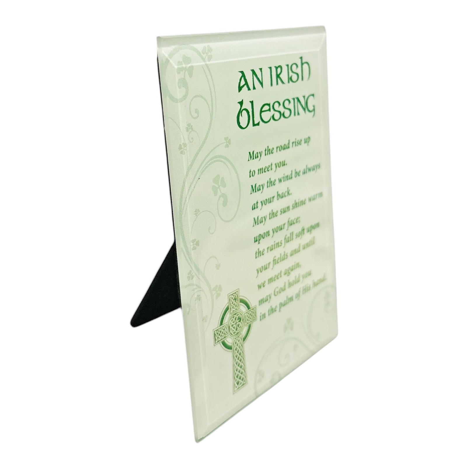 Glass Plaque 12cm x 8cm An Irish Blessing Free Standing