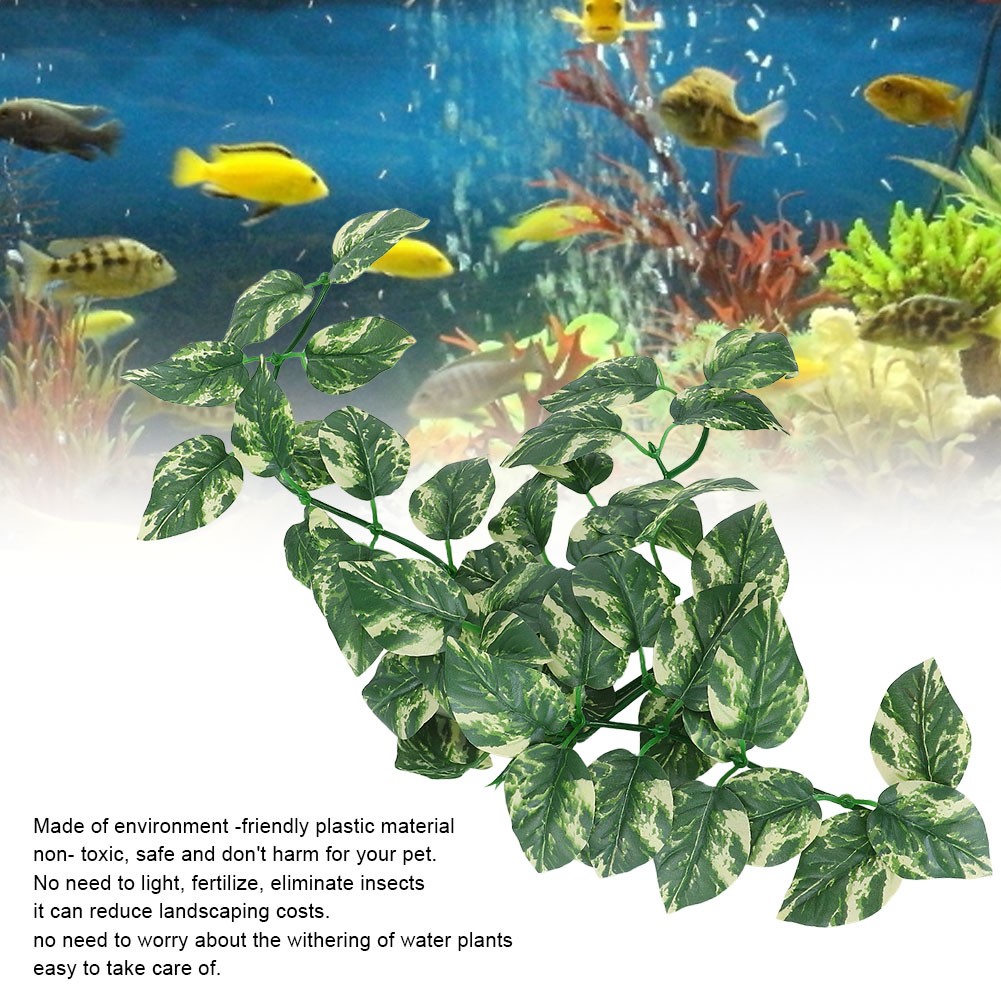 Plant Simulation Rattan Leaves Easy Care Fish Tank Landscaping Premium