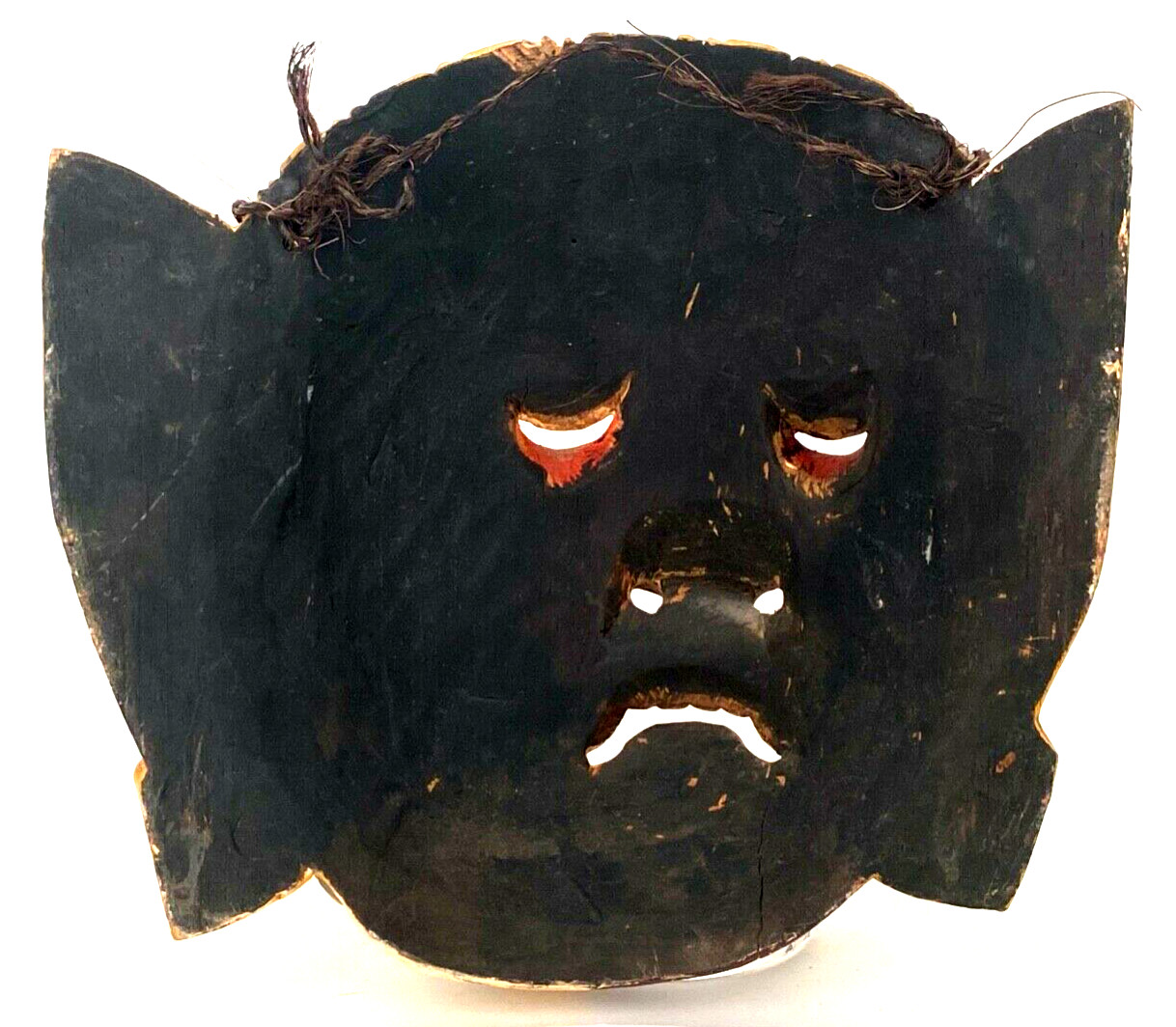 Vintage FOLK ART Carved WOOD MASK – Two Face, Three Eyes
