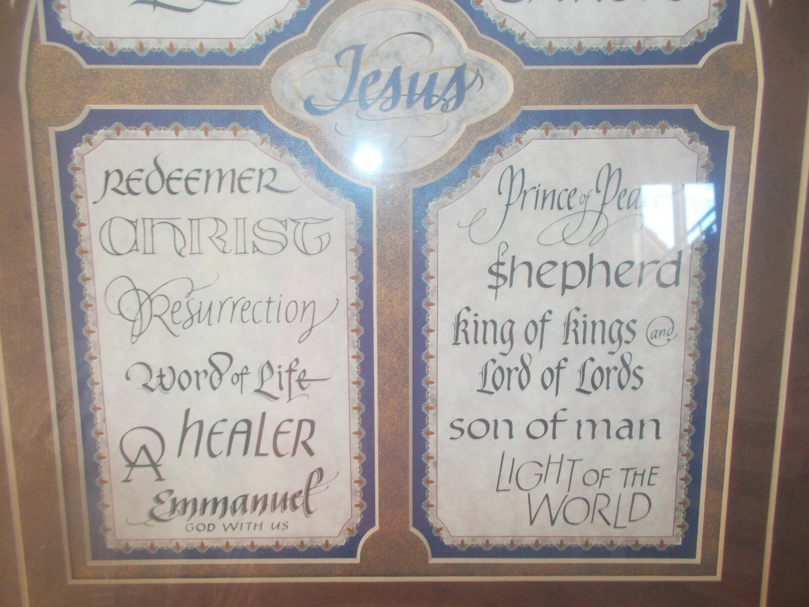 NWT $99.99 Framed Christian words in Wooden Picture Home Decor NEW 20 X 18