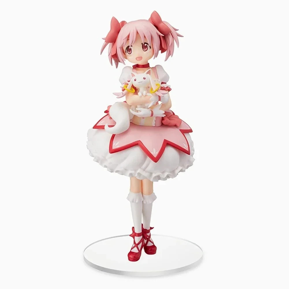 Madoka Figure 17cm With Kyubey Mascot Replica Anime Character Girl Statue Toy
