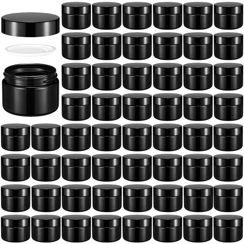 Domensi 60 Pcs 1Oz Glass Jars Lids Bulk Salve Tins Winter Cream Container Small