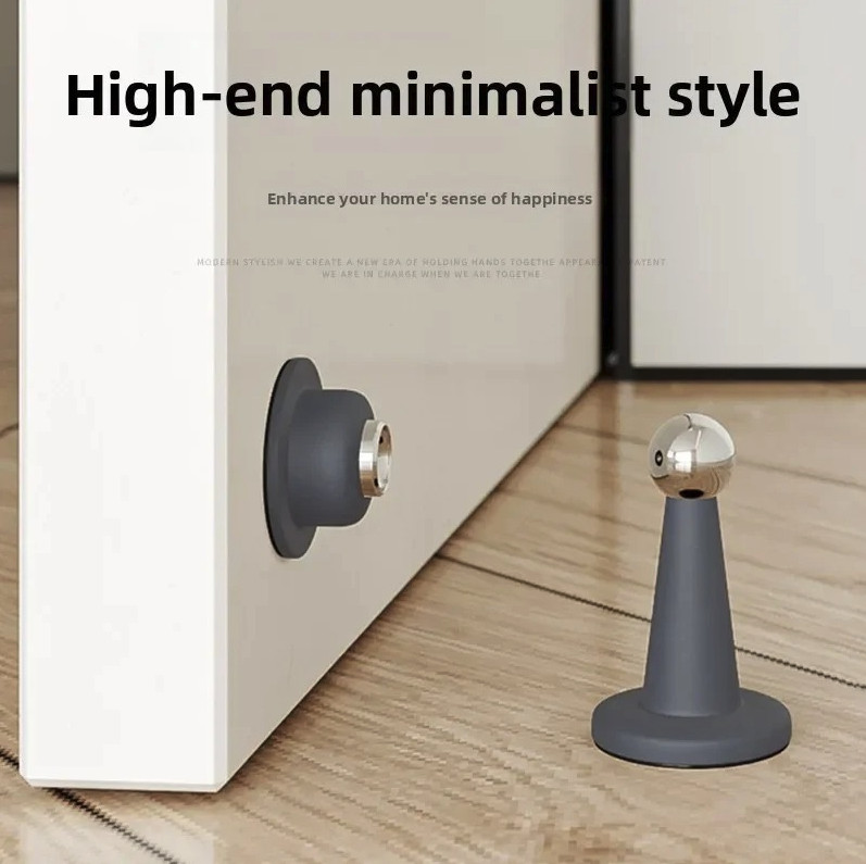 1pc No-Drill Silicone Door Stopper Strong Suction Wall Protector Stop – NEW