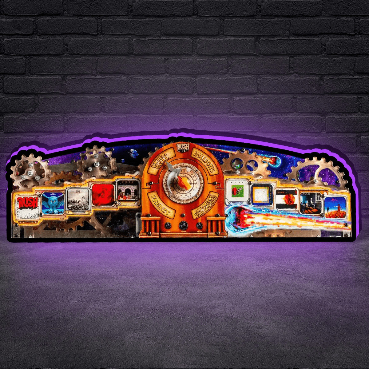 Rush Pinball Topper 3D Printed Led Lightbox for Game Room or Pinball Machine