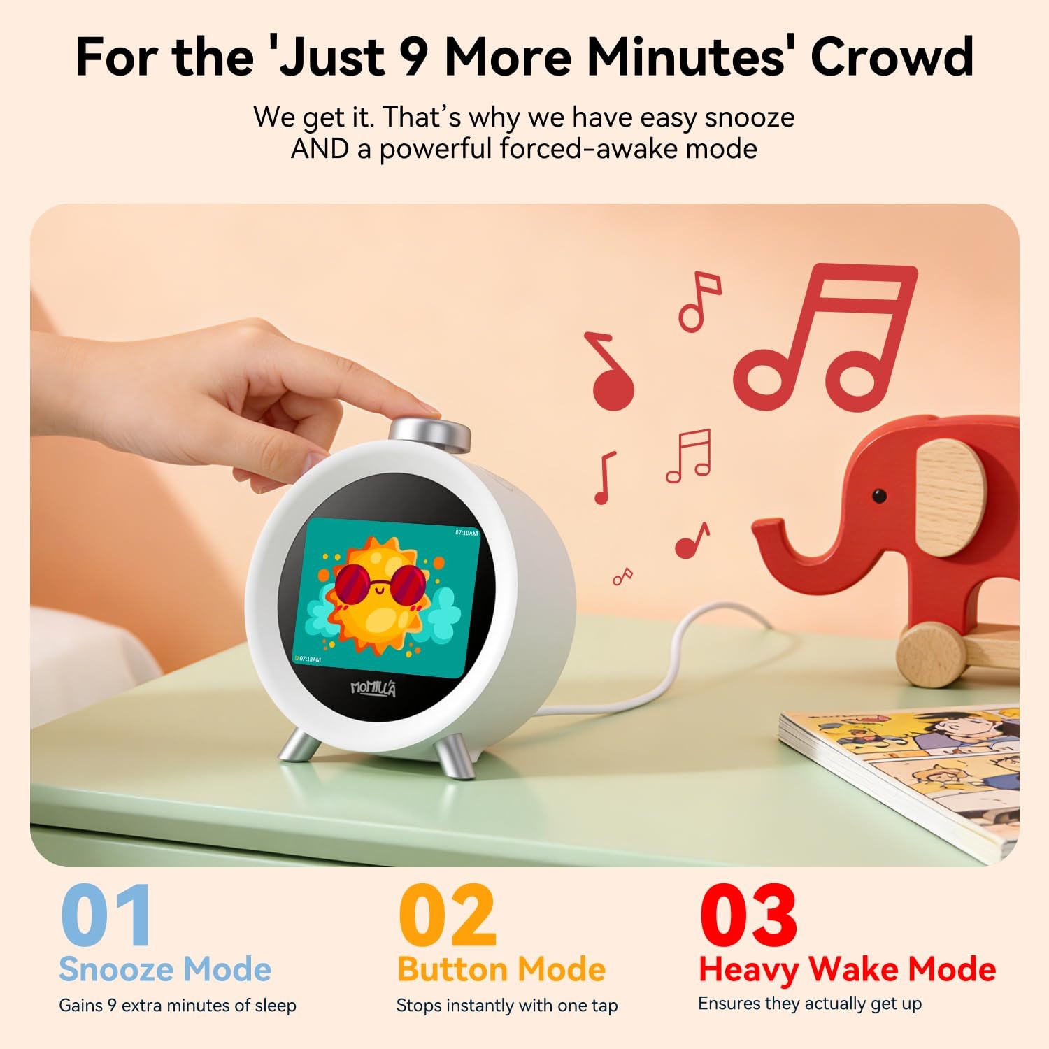 Alarm Clock for Heavy Sleepers Adults, Colorful Screen Temperature, Loud 7-Da…