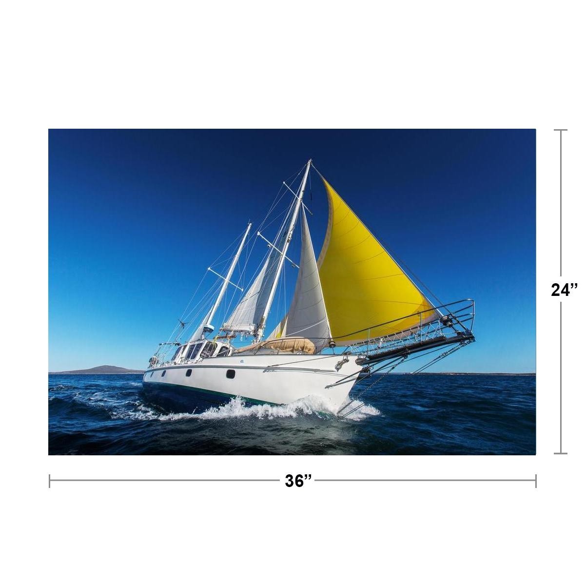 Ocean Sailing in a Yacht Photo Photograph Cool Wall Decor Art Print Poster 36×24