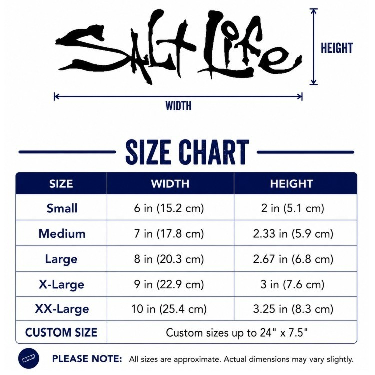 Salt Life Signature Vinyl Decal Sticker – Die Cut watersports boating surfing