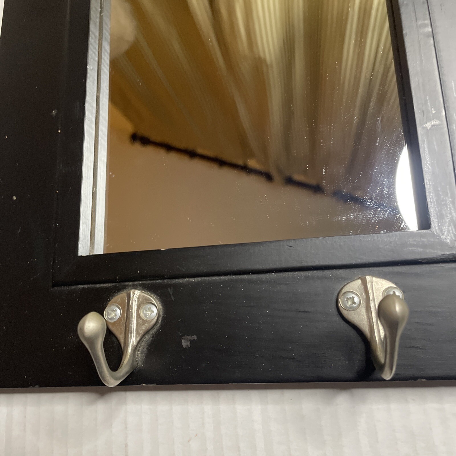 Keys Holder With Hooks Black Framed Mirror Hallway Coat Hook