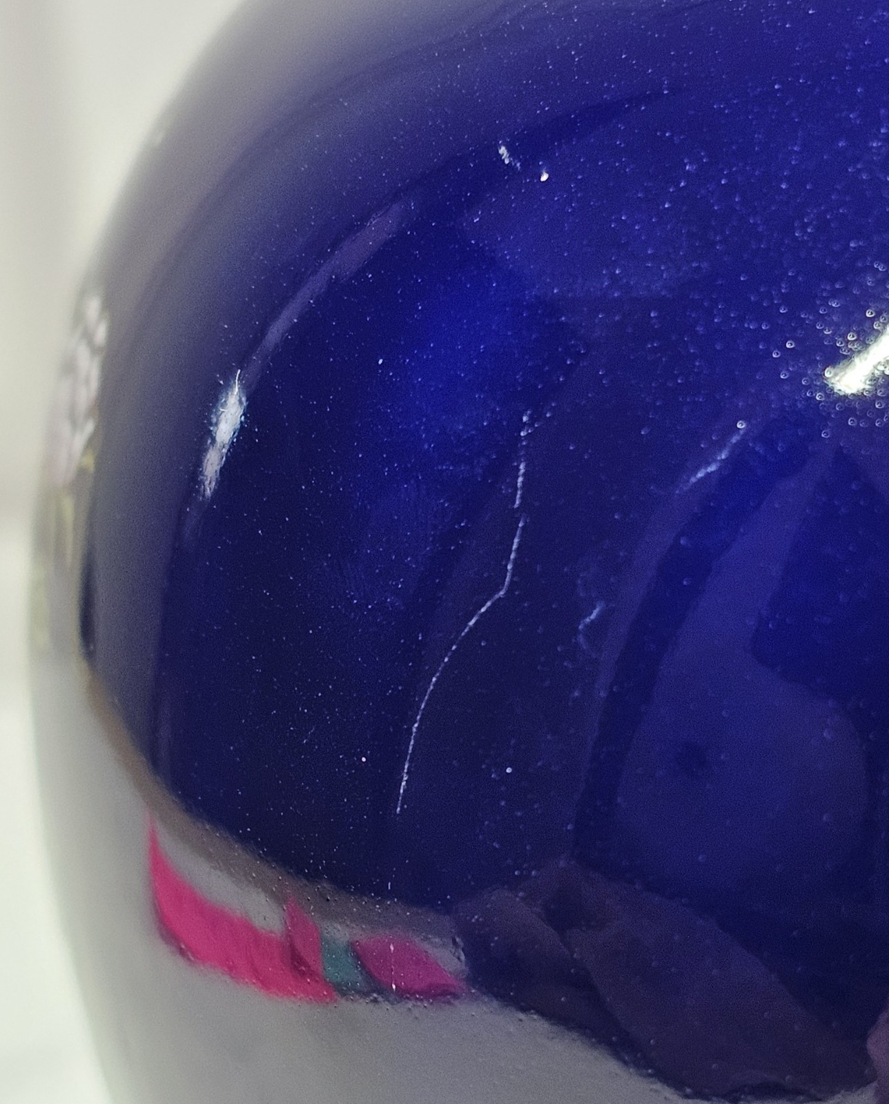 Vintage Japanese Cobalt Blue Vase With Peacock & Floral Design 6 Inches High