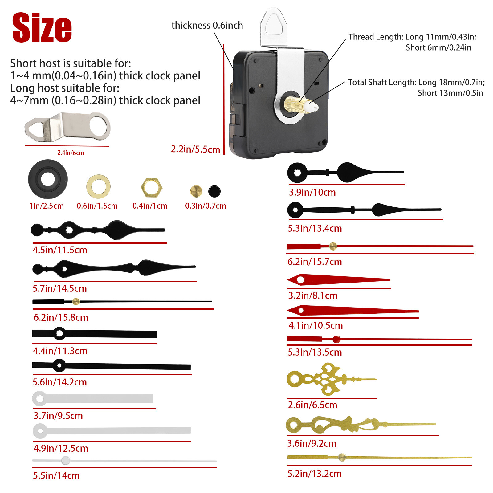 Lots DIY Wall Quartz Clock Movement Mechanism Replacement Repair Kit Tool Parts