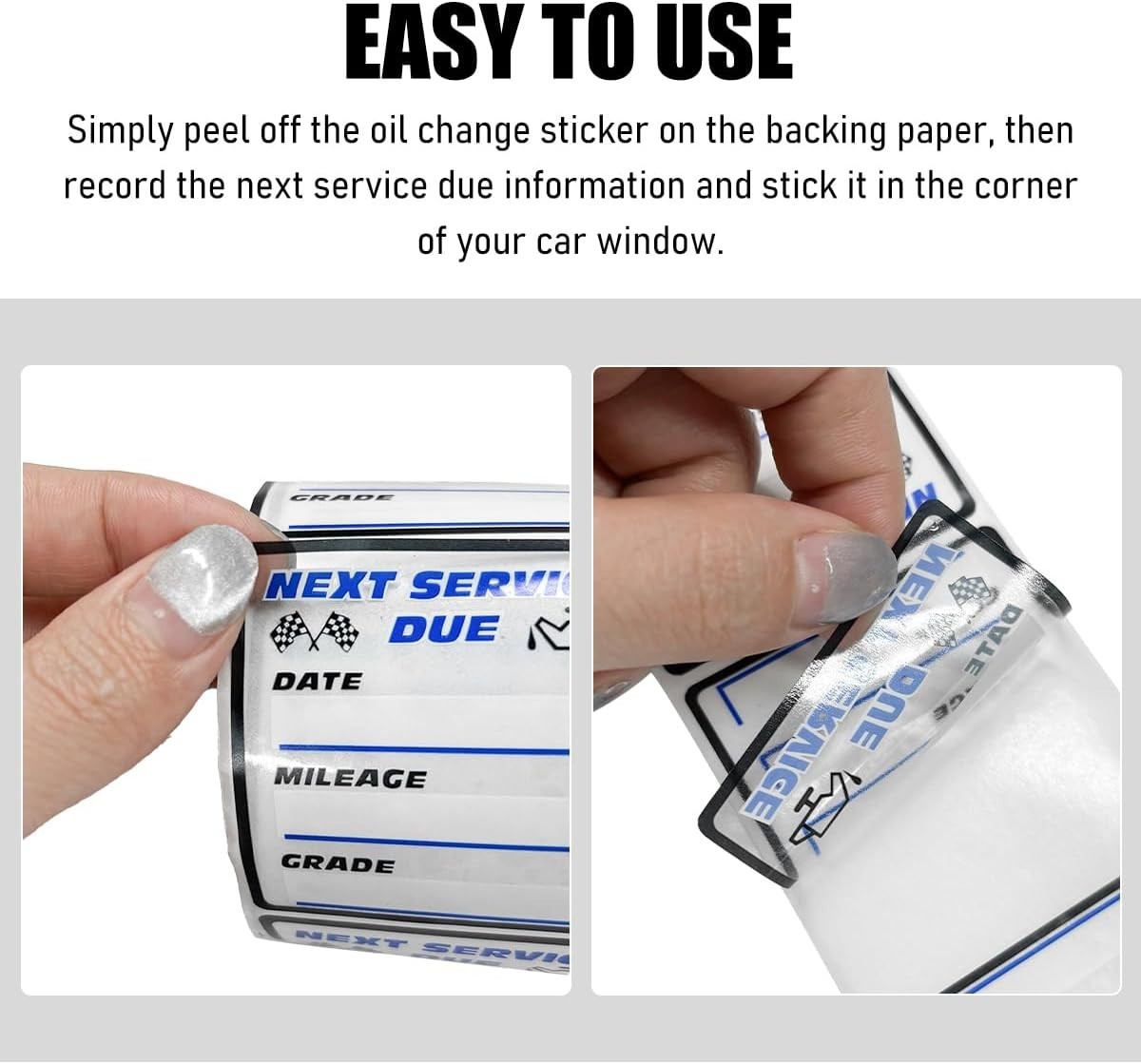 300 Pcs 2×2 Inch Oil Change Stickers Auto Windshield Service Reminder