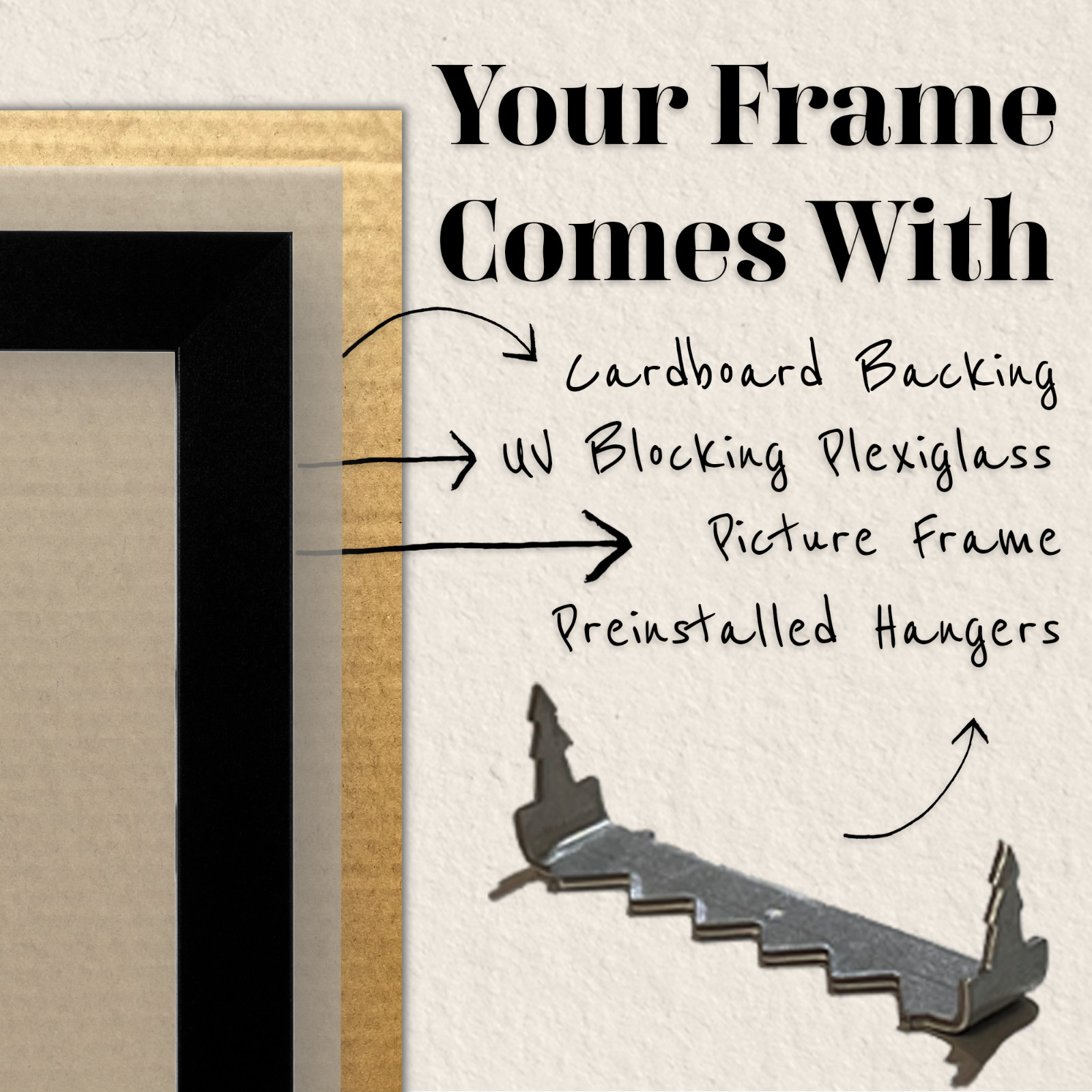 US ART Frames 0.75″ Black Solid Poplar Wood Picture Poster Frames S-B