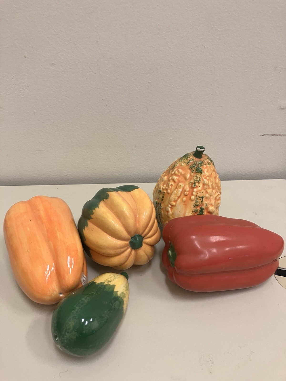 Vintage Art Glass Vegetables 5 Pieces Made In The Philippines