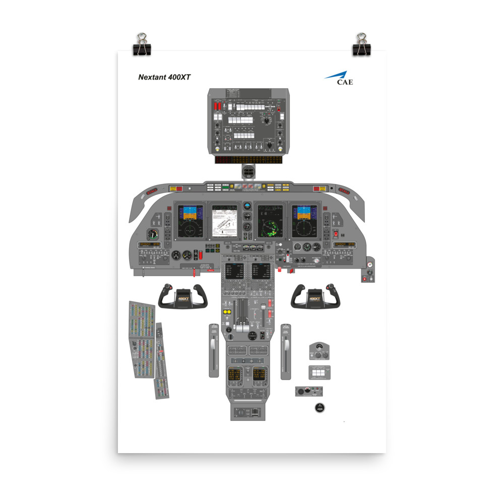 Hawker 400XT Cockpit Poster 24in x 36in