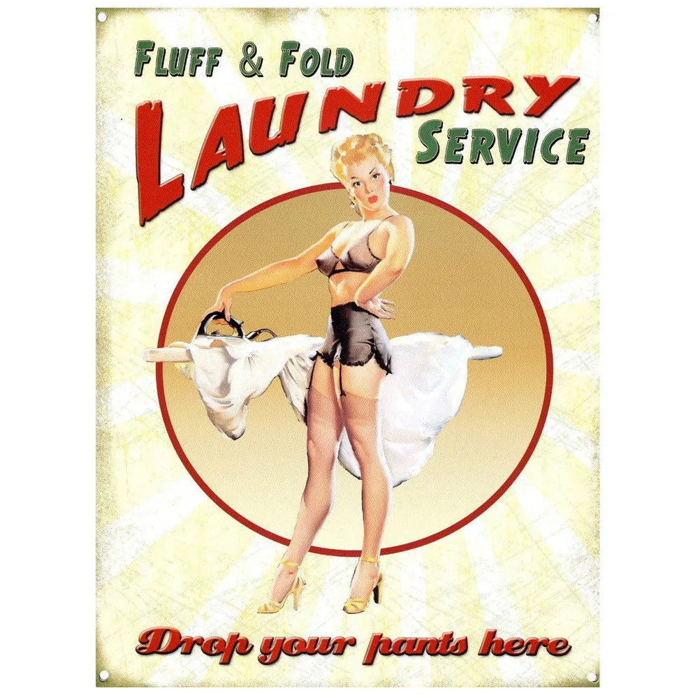 Metal Tin Sign Plaque Pinup Girls Wall Decoration Vintage Art 8×12
