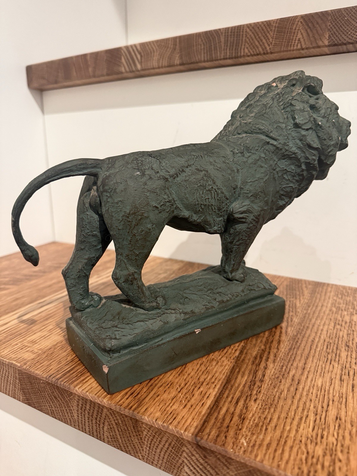 Art Institute Of Chicago Museum Lions Sculptures Pair Medium Green Resin Statues