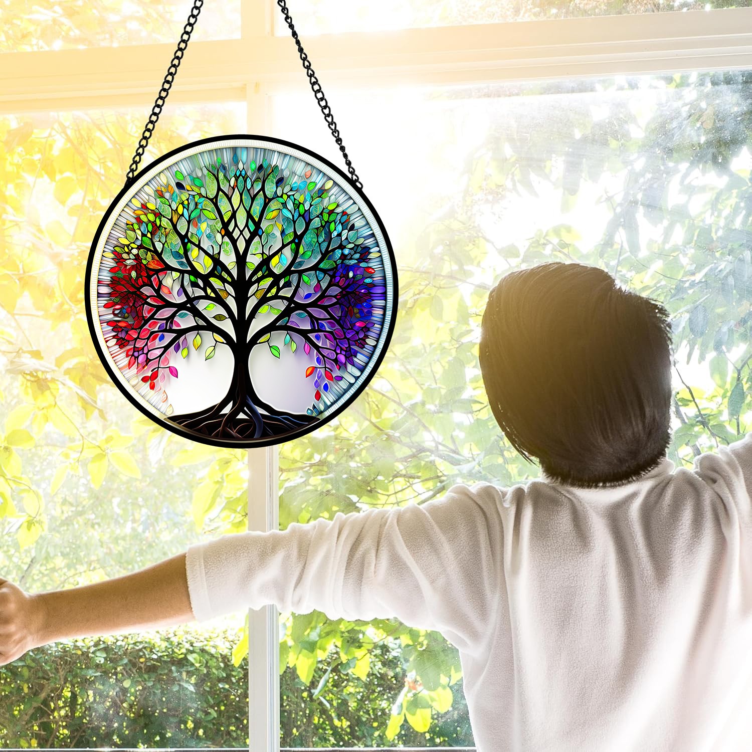 Tree of Life Stained Glass Suncatcher, Window Decor and Gift for All Occasions